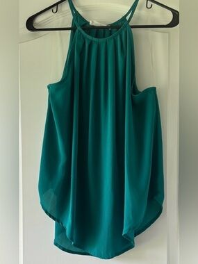 Lush Emerald Green Flowy Tank Top Size S Dressy Casual Blouse
